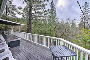 Image of Forest-View Deck and Fire Pits Pine Grove Retreat!