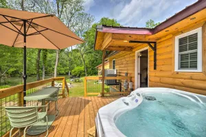 Image of Private Hot Tub Tuckasegee River Couples Escape