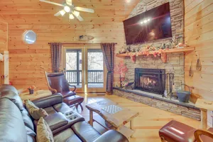 Image of Riverfront Cabin w/ Wraparound Decks & Fire Pit!
