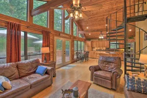 Image of Waterfront Lake Dardanelle Home with Dock and Fire Pit
