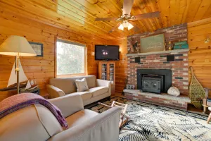 Image of Riverfront Cheboygan Cabin w/ Kayaks & Dock!