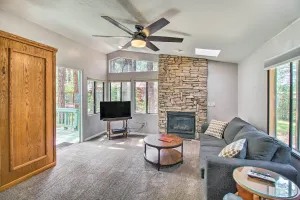 Image of 2 Mi to Rainbow Lake Woodsy Retreat with Deck!