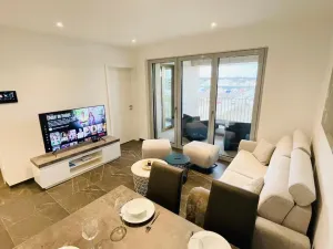 Image of 1 bedroom with parking in center and a large terrace.