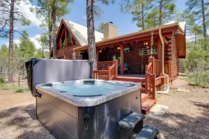 Image of Fire Pit and Hot Tub Lakeside Cabin on 2 Acres!