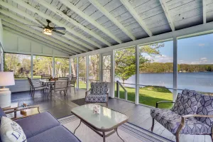 Image of Family Lake and Ski House with Paddleboards and Fire Pit