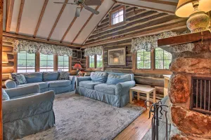 Image of Waterfront Lake George Cabin Walk to Water