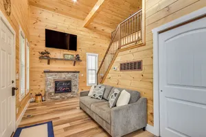 Image of Covered Porch & Fire Pit: Cabin in Richland