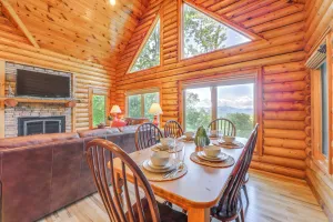 Image of Sunset & Mountain Views: Scenic Sylva Log Cabin!