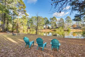 Image of Peaceful Durham Retreat on Pond with Huge Deck!