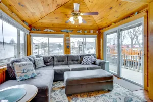 Image of Lime Lake Cottage with Lakefront Deck and Dock!