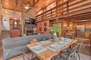 Image of Deck and Fire Pit Cozy Pocono Mountain Home