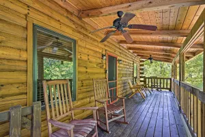 Image of Rustic Andrews Cabin Rental w/ Deck + Fire Pit!