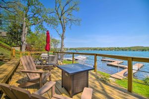 Image of Serene Lakefront Escape Boat Dock and Grill!