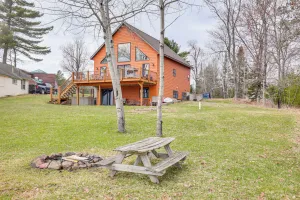 Image of Boat Dock & Furnished Deck: Northwoods Lake House