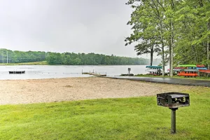 Image of Hot Tub & Fire Pit: Lakefront Cabin in White Haven
