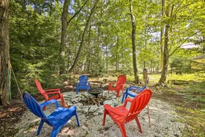 Image of Walk to Lake Game Room Getaway in Pocono Summit!