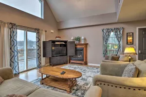 Image of Deck and Fire Pit Lake-View Osage Beach Home!