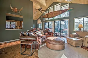Image of Fire Pit and Boat Slip Waterfront Grove Getaway