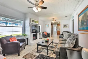 Image of Chic Home with Fire Pit and Patio, Walk to Lake!