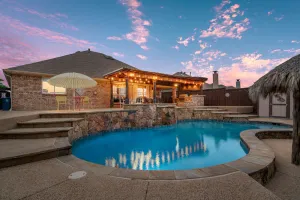Image of New! Near DFW Heated unique pool & spa, outdoor kitchen, game room sleep 10-12
