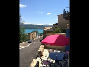 Image of Family, village and lake