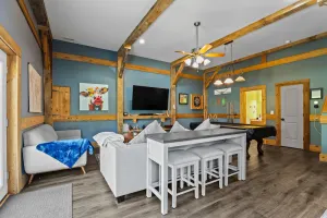 Image of 70\" TV, pool table, darts, 10 minutes from Wildlife Boat Ramp + Board & Batten