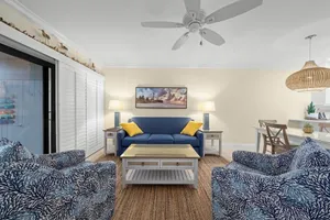 Image of 2 bedroom, 2 bath ground level condominium located at a beachside complex.