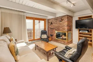 Image of Chateau Blanc Unit 7 | Downtown Condo with Deck, Views, & Wood-Burning Fireplace