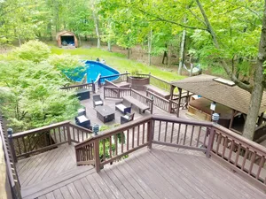Image of 5000sqft Mountain View Hot Tub Sauna Firepit Games Multiple LARGE Deck