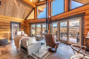 Image of Custom log home in Telluride with epic mountain views