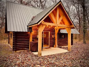 Image of Tranquil Log Cabin adjacent to Mark Twain National Forest + minutes to the river