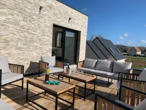 Image of Modern Houlgataise\/rooftop\/seaside villa!