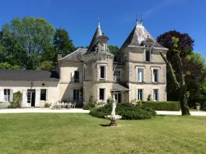 Image of Castle in Dordogne in the land of truffles. Park, heated pool