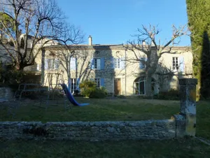 Image of 18th century Mas Provençal with swimming pool and fenced garden in village