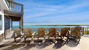 Image of Waterfront house with private hot tub, pool, ocean view, & AC - walk to dining