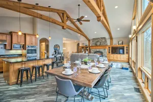 Image of Dock, Hot Tub and Game Room Luxe Lake Latoka Home