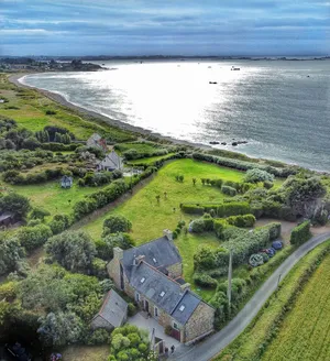 Image of large property on the seafront in Brittany style, 1 minute walk from the beach