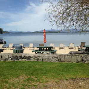 Image of Misty Harbor Resort, walk to concerts at NH Bank Pavilion beach on Lake Winni