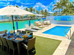 Image of Glistening, waterfront home Private pool, 45” Dock and Cabana Club with beach