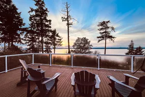 Image of Water View Gem with WiFi, Fireplace, Spacious Deck, Patio, Gas Grill, & Yard