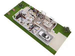 Image of Comfortable two-bedroom conveniently located near attractions.