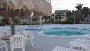 Image of Pool, Fishing Dock, and steps to the Beach!   Awesome view of Boca Ceiga Bay..