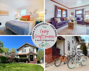 Image of King Bed, Large Deck, Pickleball, Free Bikes for Guests to Bike Downtown!