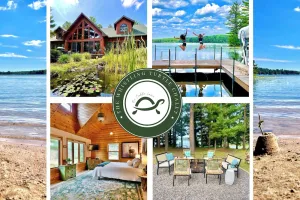 Image of North Woods Haven for Families: sandy beach, home theater, near town & trails