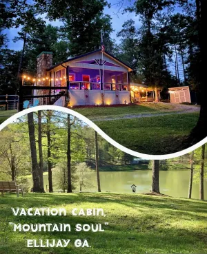 Image of ELLIJAY GA. COZY 5 STAR CABIN MT. VIEWS n PRIVATE LAKE <br>“Mountain Soul”