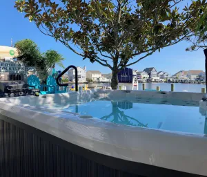 Image of Shorely waterfront VIP2ndFL Spring-Fed Lagoon w Jacuzzi Dock Beach Arcade Kayaks
