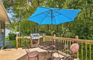 Image of Family friendly yard, with deck and gas BBQ.  The perfect place to relax and enjoy Narragansett!