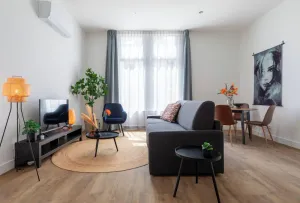 Image of The apartment features one luxuriously appointed bedroom.