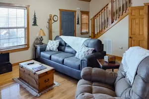 Image of Cabin-like woodland getaway w\/pool, tennis, gas fireplace