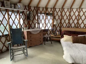 Image of Cozy mountain yurt on an organic farm
